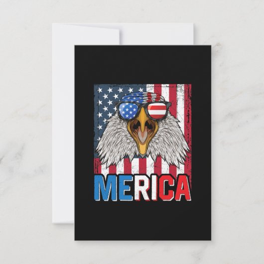 Bald Eagle Merica, 4 juli RSVP Kaartje (Voorkant)