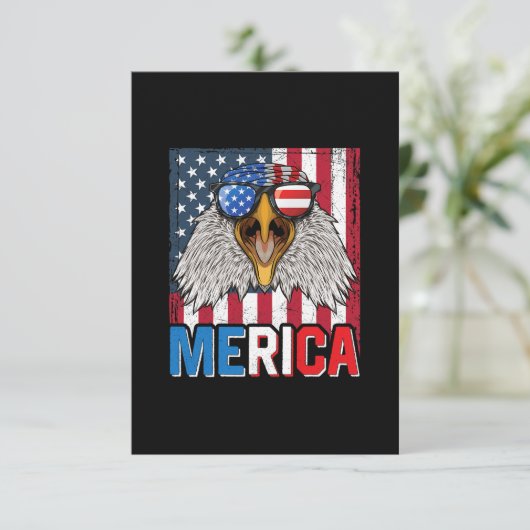 Bald Eagle Merica, 4 juli RSVP Kaartje (Staand voorkant)