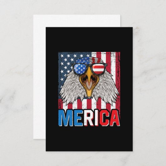 Bald Eagle Merica, 4 juli RSVP Kaartje (Voorkant / Achterkant)