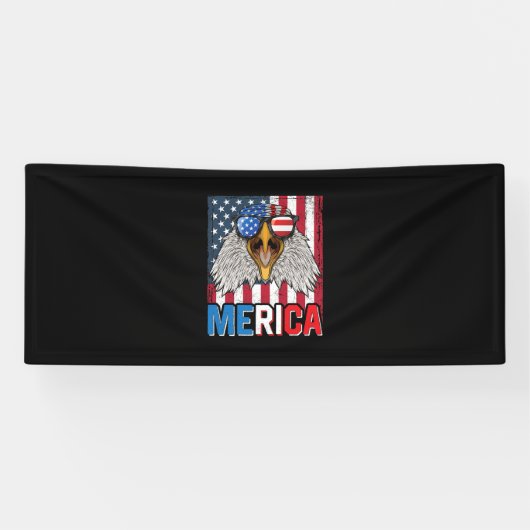 Bald Eagle Merica, 4 juli Spandoek (Horizontaal)