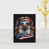 Bald Eagle Merica 4th July Eagle Mullet Funny Man Kaart (Gele Bloem)