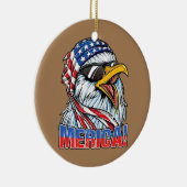 Bald Eagle 'Merica Retro American Flag Patriotic Keramisch Ornament (Rechts)