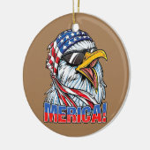 Bald Eagle 'Merica Retro American Flag Patriotic Keramisch Ornament (Links)