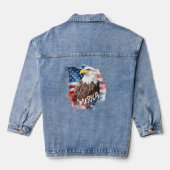 Bald Eagle 'Merica vlag Patriottisch Denim Jacket (Achterkant)