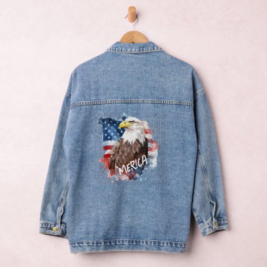 Bald Eagle 'Merica vlag Patriottisch Denim Jacket (Hangar)