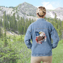 Bald Eagle 'Merica vlag Patriottisch Denim Jacket