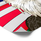Bald Eagle met Amerikaanse vlag Achtergrond Poster (Hoek)