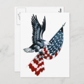 Bald Eagle met Amerikaanse vlag Briefkaart (Voorkant / Achterkant)