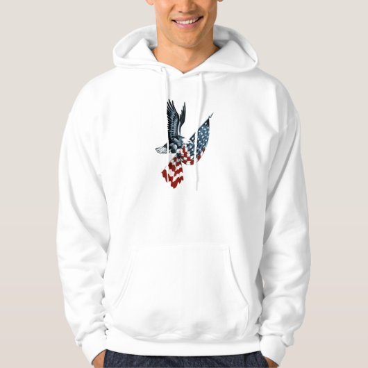 Bald Eagle met Amerikaanse vlag Hoodie (Voorkant)