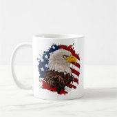 Bald Eagle met Amerikaanse vlag Patriottische Mok (Links)