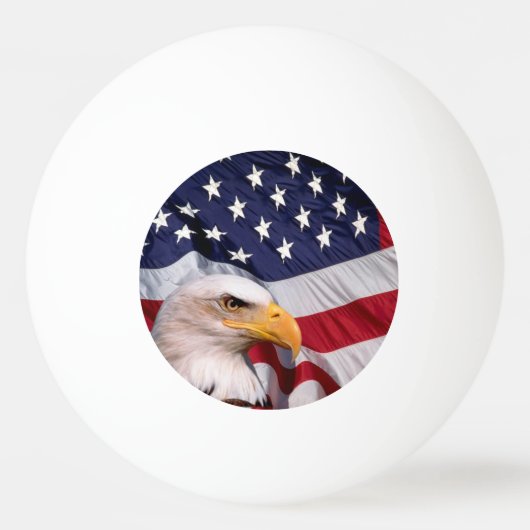 Bald Eagle met Amerikaanse vlag Pingpongbal (Voorkant)