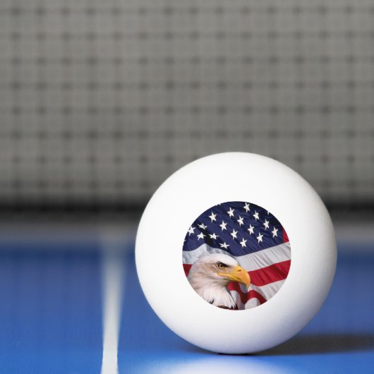 Bald Eagle met Amerikaanse vlag Pingpongbal (Net)