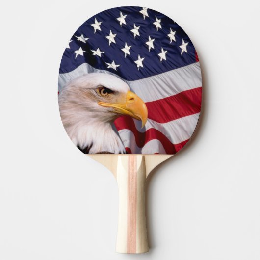 Bald Eagle met Amerikaanse vlag Tafeltennisbatje (Voorkant)