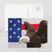 Bald Eagle met de Amerikaanse vlag Briefkaart (Voorkant / Achterkant)