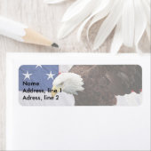 Bald Eagle met de Amerikaanse vlag Etiket (Insitu)