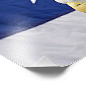 Bald Eagle met de Amerikaanse vlag Foto Afdruk (Hoek)