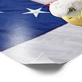 Bald Eagle met de Amerikaanse vlag Foto Afdruk (Hoek)