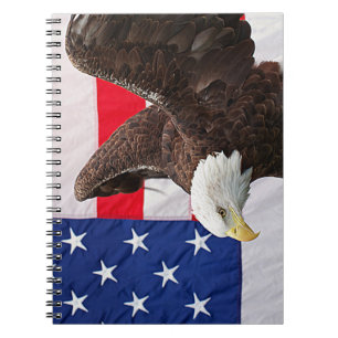 Bald Eagle met de Amerikaanse vlag Notitieboek