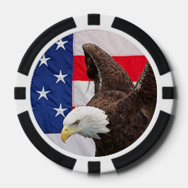 Bald Eagle met de Amerikaanse vlag Pokerchips