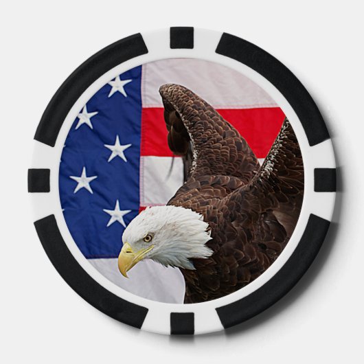 Bald Eagle met de Amerikaanse vlag Pokerchips (Voorkant)