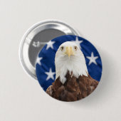 Bald Eagle met de Amerikaanse vlag Ronde Button 5,7 Cm (Voorkant /achterkant)