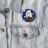 Bald Eagle met de Amerikaanse vlag Ronde Button 5,7 Cm (In situ)