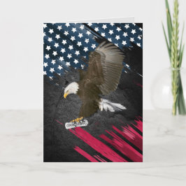 Bald Eagle met Diploma over vlag Kaart
