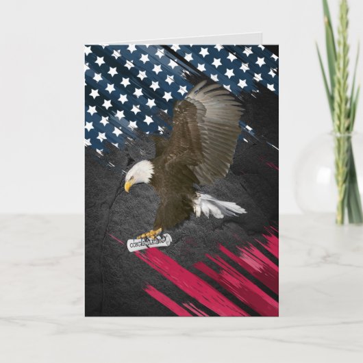 Bald Eagle met Diploma over vlag Kaart (Voorkant)