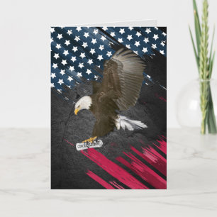 Bald Eagle met Diploma over vlag Kaart