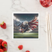 Bald Eagle met een Amerikaans Football Servet (Insitu)