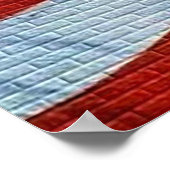 Bald Eagle met een Amerikaanse vlag achter hem Poster (Hoek)