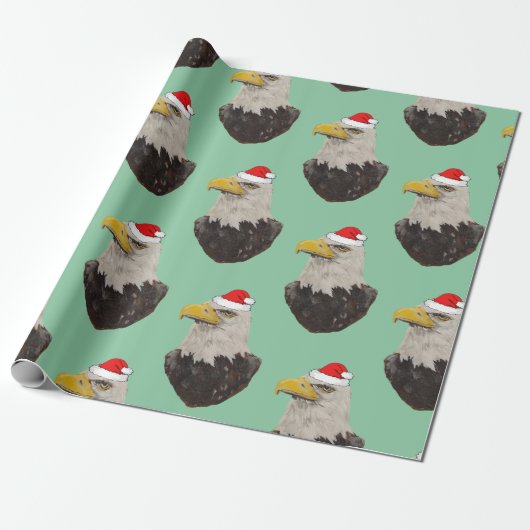 Bald Eagle met een Santa Hat Cadeaupapier (Uitgerold)