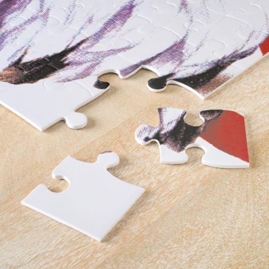 Bald Eagle met een traan - VS vlag op achtergrond Legpuzzel (Zijkant)