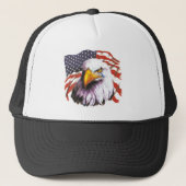 Bald Eagle met een traan - VS vlag op achtergrond Trucker Pet (Voorkant)