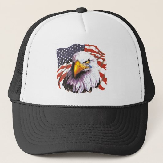 Bald Eagle met een traan - VS vlag op achtergrond Trucker Pet (Voorkant)
