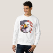 Bald Eagle met een traan - VS vlag op achtergrond Trui (Voorkant volledig)