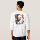 Bald Eagle met een traan - VS vlag op achtergrond Trui (Achterkant volledig)