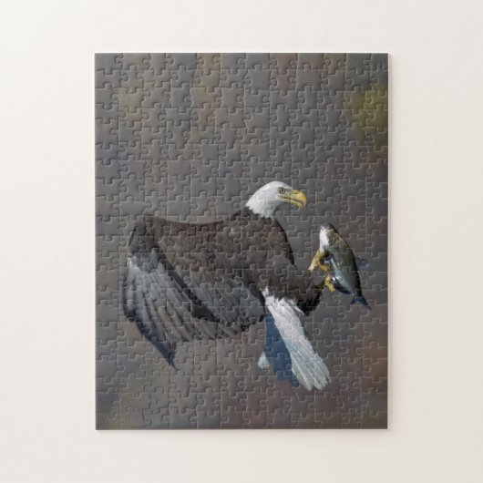 Bald Eagle met een vis Legpuzzel (Verticaal)