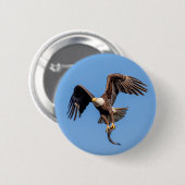 Bald Eagle met een vis Ronde Button 5,7 Cm (Voorkant /achterkant)