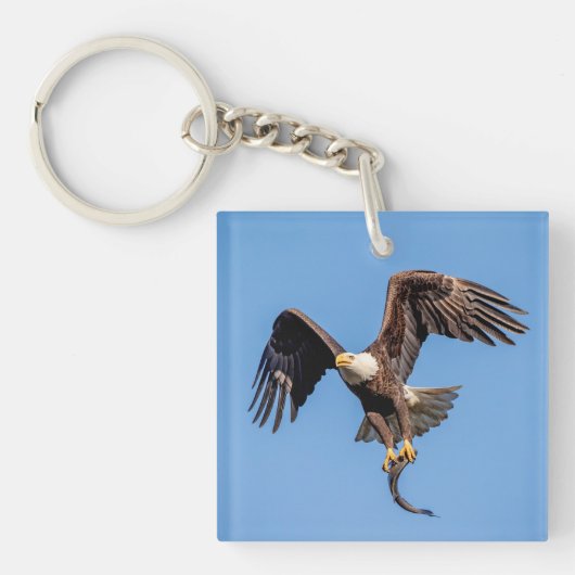 Bald Eagle met een vis Sleutelhanger (Voorkant)