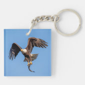 Bald Eagle met een vis Sleutelhanger (Achterkant)
