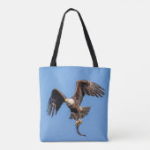 Bald Eagle met een vis Tote Bag (Achterkant)