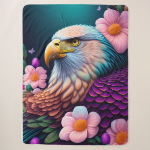 Bald Eagle met Flowers Sherpa Deken