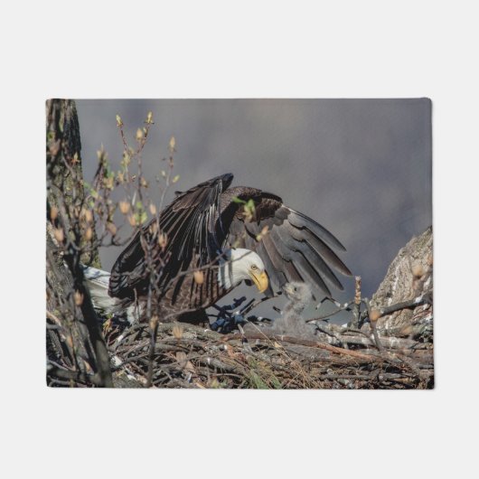 Bald Eagle met haar baby Deurmat (Voorkant)