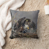 Bald Eagle met haar baby Kussen (Deken)