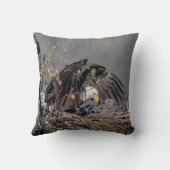 Bald Eagle met haar baby Kussen (Achterkant)