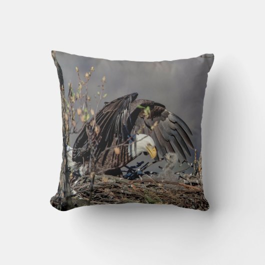 Bald Eagle met haar baby Kussen (Voorkant)