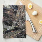 Bald Eagle met haar baby Theedoek (Quarter Fold)