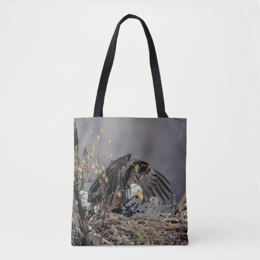 Bald Eagle met haar baby Tote Bag (Voorkant)
