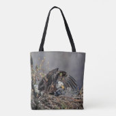 Bald Eagle met haar baby Tote Bag (Achterkant)